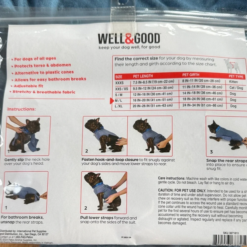 New Well & Good Medical/Surgical Recovery Suit for Dogs Cone Alternative!